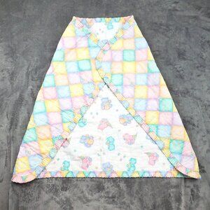 Vtg Carters Riegel Pastel Teddy Honey Bears Bees Quilt Blanket Comforter Ruffle